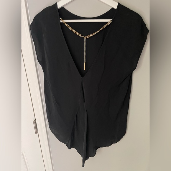 Michael Kors 100% silk high low back with chain detail Sz M - Picture 1 of 5